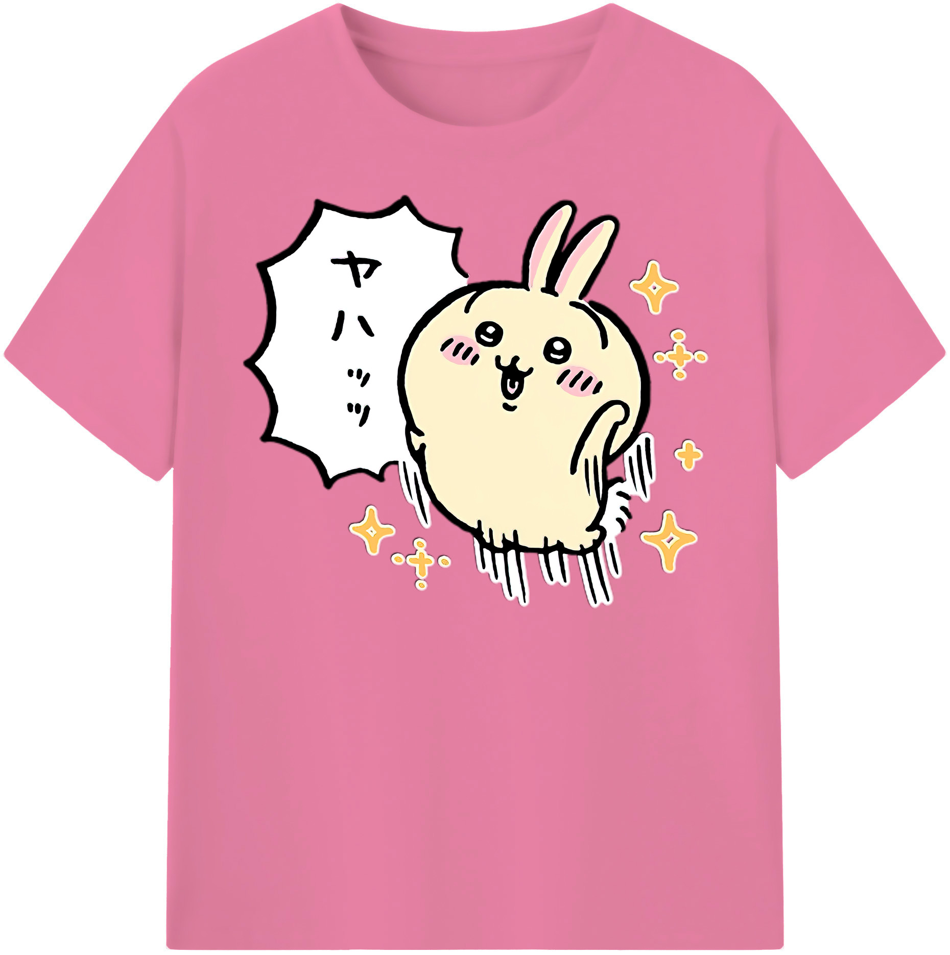 （画像用） ちいかわ うさぎ Chii-kawa usagi 綿100％半袖Tシャツ（フロントプリント）